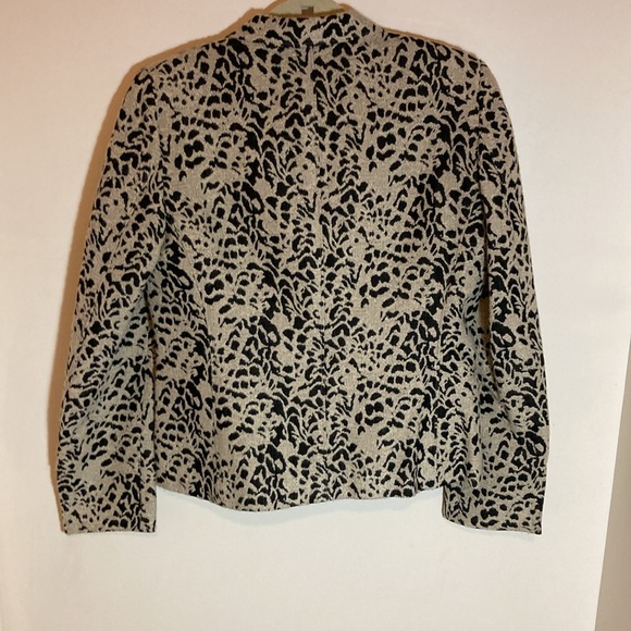 Zanella Italian-made leopard print blazer Poly/Cotton black/tan 8 - Picture 2 of 9